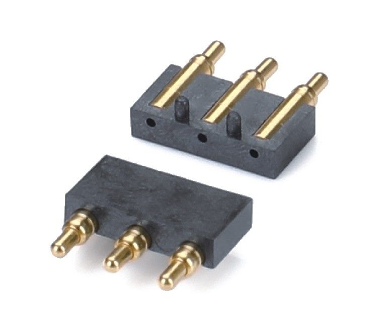 2.5mm Pitch Brass C6801 3 Pin SMT Tipo Testa maschile Pogo Pin connettore di plastica nera