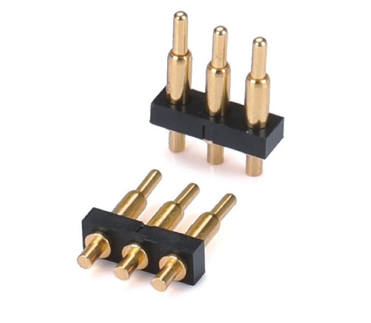 Single Row 3pin 1.5mm Dip Tipo Dorato Placcato Rame Pogo Pin connettore 2,54mm passo