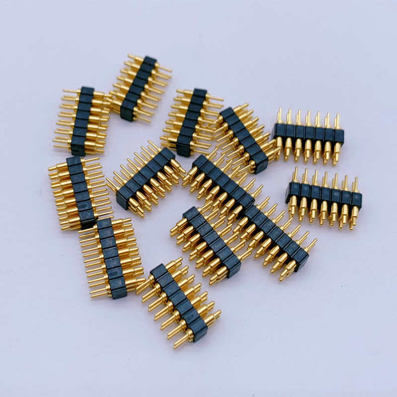 Customized 2.0mm Pitch Brass Pogo Pin 2row 14Pin Spring Loaded Connectors Maschio Sesso