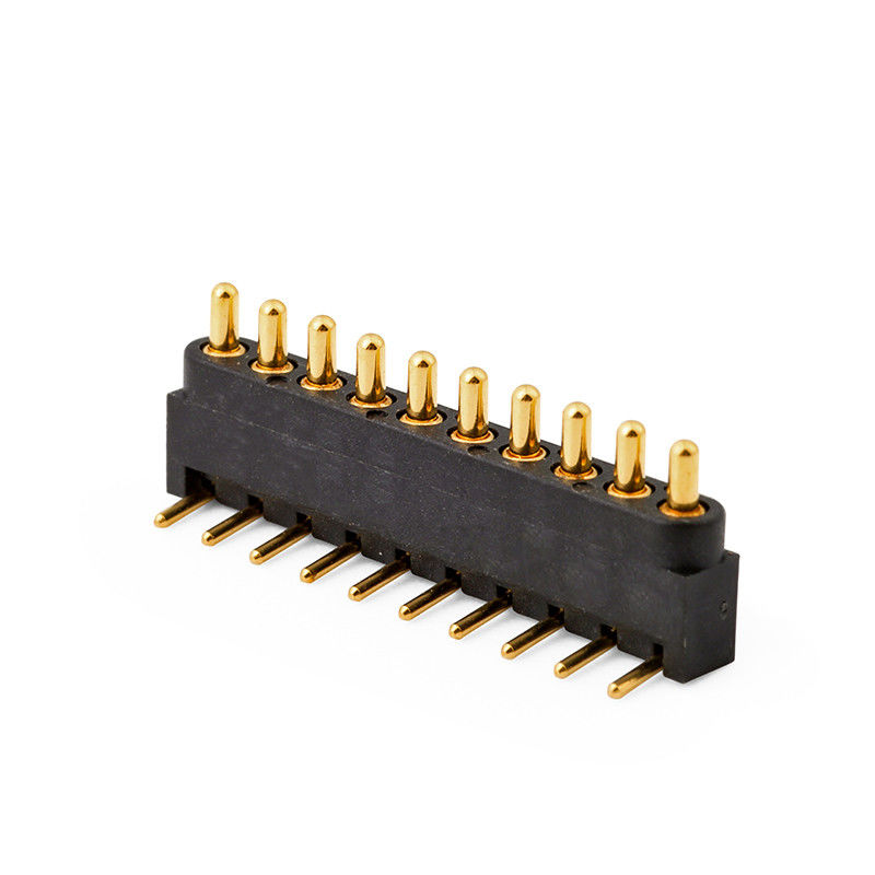 2.54mm passo 10pin angolo destro maschio ottone molla carica Magnetico Pogo Pin connettore