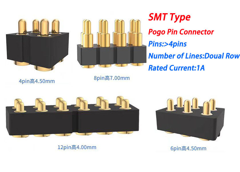 Connettore a 6 pin femminile Pogo Pin e connettore a molla per SMD Pcb personalizzabile
