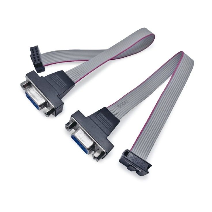 D-sub DB9 a FC-10p 2.54mm Flat Ribbon Cable Maschio femmina a 10 26 Pin IDC connettore