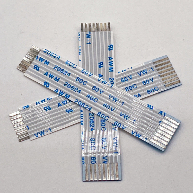 UL20624 1.25mm 8Pin FFC Cable a nastro 80C 60V 100mm Flexible Flat Cable a nastro