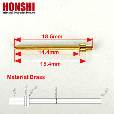 Pini connesso meccanizzato 2.0x18.5mm Pini terminali dorati Pini di contatto in ottone