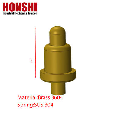 Pin maschio a molla rivestito d'oro per connettori Pogo da 3,00 mm -40 °C-105 °C Temperatura