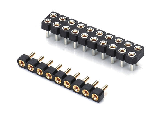 2.0mm Fabbricato rotondo Femminile Pin Header Connector PCB a doppia fila H2.8mm 7.4mm