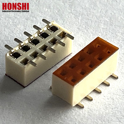 Femminile Header Connector Doppio filato Bianco Pitch 2.54mm H7.1 10p SMT Tipo PA6T PCB Board